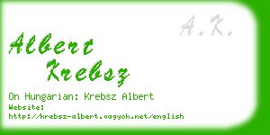 albert krebsz business card